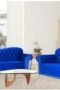 Butterfly Blue Sofa Set - Living Room Sofa - Fabric Sofa - Home Store UK