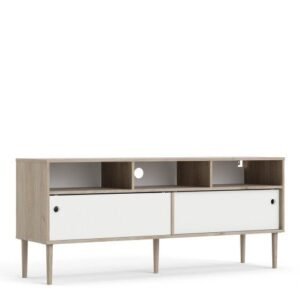 Rome TV-unit 2 Sliding Doors in Jackson Hickory Oak with tv cabinet - TV Stands - Home Store UK