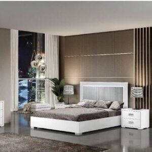 H2O Design Bella White Italian Bedroom Set with 6 Door Wardrobe Italian Bedroom Set Home Store UK
