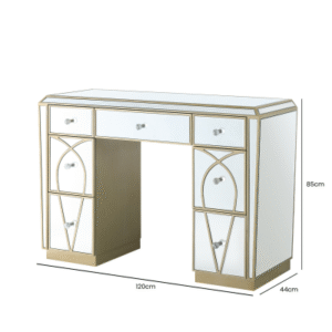 HUSK-Mirror Champagne 7 Drawer Dressing Table Dressing Table Home Store UK