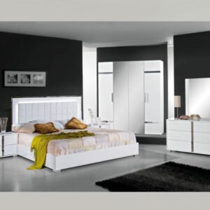 H2O Design San Marino Italian Bedroom Set with 4 Door Wardrobe Italian Bedroom Set Home Store Uk