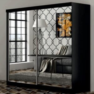 Luxurious Elegance Black Wardrobe - 150cm/200cm Sliding - Wardrobe - Home Store UK