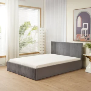 Miami Grey Plush Velvet Ottoman Storage Bed – Available in 3 Sizes (Single, Double, King)
