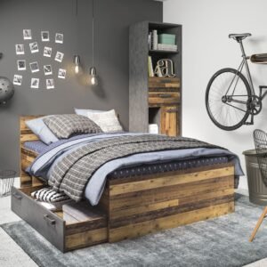 Oscar Underbed Drawer in Walnut and Dark Matera Grey - Wardrobe - Home Store UK